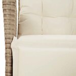 vidaXL Ensemble à manger de jardin et coussins 9 Pièces beige Poly rotin