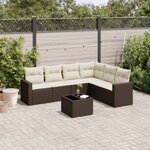vidaXL Salon de jardin avec coussins 7 Pièces marron résine tressée