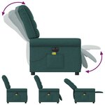 vidaXL Fauteuil de massage inclinable électrique Vert foncé Tissu