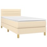 vidaXL Sommier à lattes de lit avec matelas Crème 100x200 cm Tissu