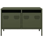 vidaXL Meuble TV vert olive 68x39x43 5 cm acier laminé à froid