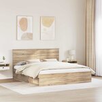 vidaXL Cadre de lit Sonoma 200 x 200 cm Bois de pin massif