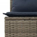 vidaXL Salon de jardin 9 Pièces avec coussins gris résine tressée