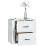 vidaXL Table de chevet murale Blanc brillant 50x36x47 cm