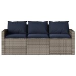 vidaXL Ensemble à manger de jardin et coussins 2 Pièces gris rotin