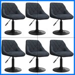 vidaXL Chaises pivotantes à manger lot de 6 gris foncé velours