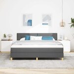 vidaXL Lit à ressorts avec matelas Gris foncé 180 x 200 cm tissu