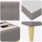 vidaXL Cadre de lit avec matelas Taupe 140 x 190 cm tissu
