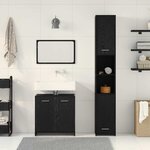 vidaXL Meubles de Salle de Bain 3 Pièces Chêne noir 30 x 30 x 183 5 cm