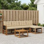 vidaXL Ensemble de canapés d'extérieur 6 Pièces Naturel et Beige
