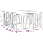 vidaXL Table basse 80x80x40 cm acier inoxydable et verre