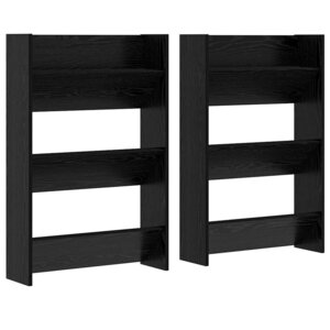 vidaXL Cabinet à chaussures 2 Pièces Chêne noir 60 x 18 x 90 cm