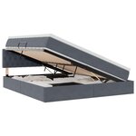 vidaXL Lit de rangement LED avec matelas Gris foncé 180 x 200 cm