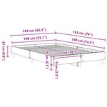 vidaXL Cadre de lit sans matelas noir 140x190 cm bois d'ingénierie