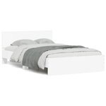 vidaXL Cadre de lit avec LED sans matelas blanc 135x190 cm