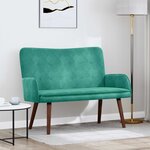 vidaXL Sofa 2 places Turquoise 115 x 61 x 87 cm Velours