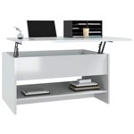 vidaXL Table basse Blanc brillant 80x50x40 cm Bois d'ingénierie