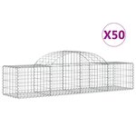 vidaXL Paniers à gabions arqués 50 Pièces 200x50x40/60 cm fer galvanisé