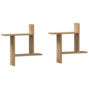 vidaXL Étagères murales 2 Pièces chêne artisanal bois d'ingénierie