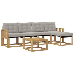 vidaXL Ensemble de canapés d'extérieur 6 Pièces Blanc et gris clair