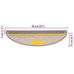 vidaXL Tapis d'escalier autocollants aspect sisal 15 Pièces 56x17x3 cm