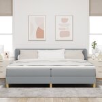 Lit avec sommier tapissier et matelas vidaXL - Gris clair  200x200 cm  Tissu