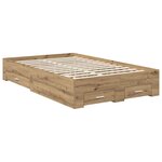 vidaXL Cadre de lit Chêne artisanal 135 x 190 cm Bois d'ingénierie