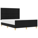 vidaXL Cadre de lit avec tête de lit Noir 140 x 200 cm tissu