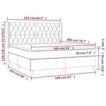 vidaXL Sommier à lattes de lit et matelas Gris foncé 160x200cm Velours
