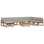 vidaXL Ensemble de canapés d'extérieur 9 Pièces Gris Naturel et Clair