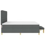 vidaXL Lit à ressorts avec matelas Gris foncé 200 x 200 cm tissu