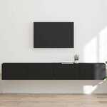 vidaXL Meuble TV mural 2 Pièces Noir 60 x 31 x 29.5 cm Bois d'ingénierie
