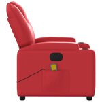 vidaXL Fauteuil de massage inclinable électrique rouge similicuir
