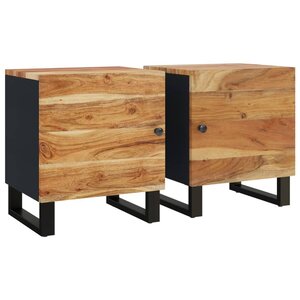 vidaXL Tables de chevet 2 Pièces 40x33x46 cm Bois d'acacia massif