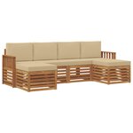 vidaXL Ensembles de canapés avec coussin 6 Pièces Naturel et Beige
