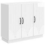 vidaXL Buffet Blanc brillant 89 x 34 5 x 77 cm Bois d'ingénierie