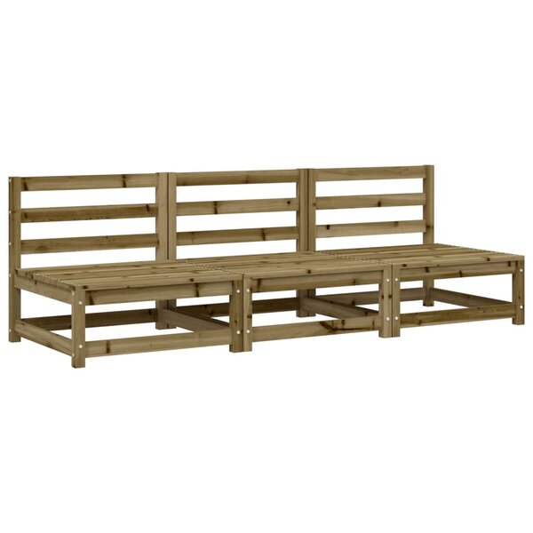 vidaXL Canapés de jardin sans accoudoirs 3 Pièces bois de pin imprégné