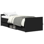 vidaXL Cadre de lit sans matelas noir 75x190 cm