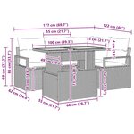 vidaXL Ensemble de canapé de jardin 5 Pièces Noir Poly rotin