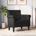 vidaXL Fauteuil Noir Cuir de chèvre véritable