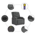 vidaXL Fauteuil de massage inclinable Gris foncé Tissu