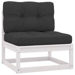 Vidaxl salon de jardin 14 pièces avec coussins blanc bois de pin massif