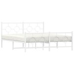 vidaXL Cadre de lit métal avec tête de lit/pied de lit blanc 150x200cm