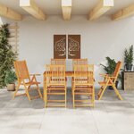 vidaXL Ensemble de salle à manger pour jardin 7 Pièces Marron