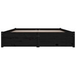 vidaXL Cadre de lit avec tiroirs Noir 120x190 cm Petit double
