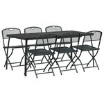 vidaXL Ensemble de meubles d'extérieur 7 pc Anthracite Fer et Acier
