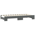 vidaXL Lit de jour avec gigogne et tiroirs gris foncé 80x200 cm tissu