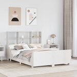 vidaXL Lit bibliothèque sans matelas blanc 160x200 cm bois massif