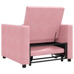 vidaXL Canapé-lit convertible rose velours 3-en-1