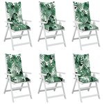 vidaXL Coussins de chaise de jardin à dossier haut lot de 6 tissu